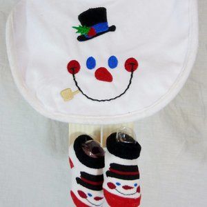 Rising Star Snowman Christmas Bib & Socks One Size
